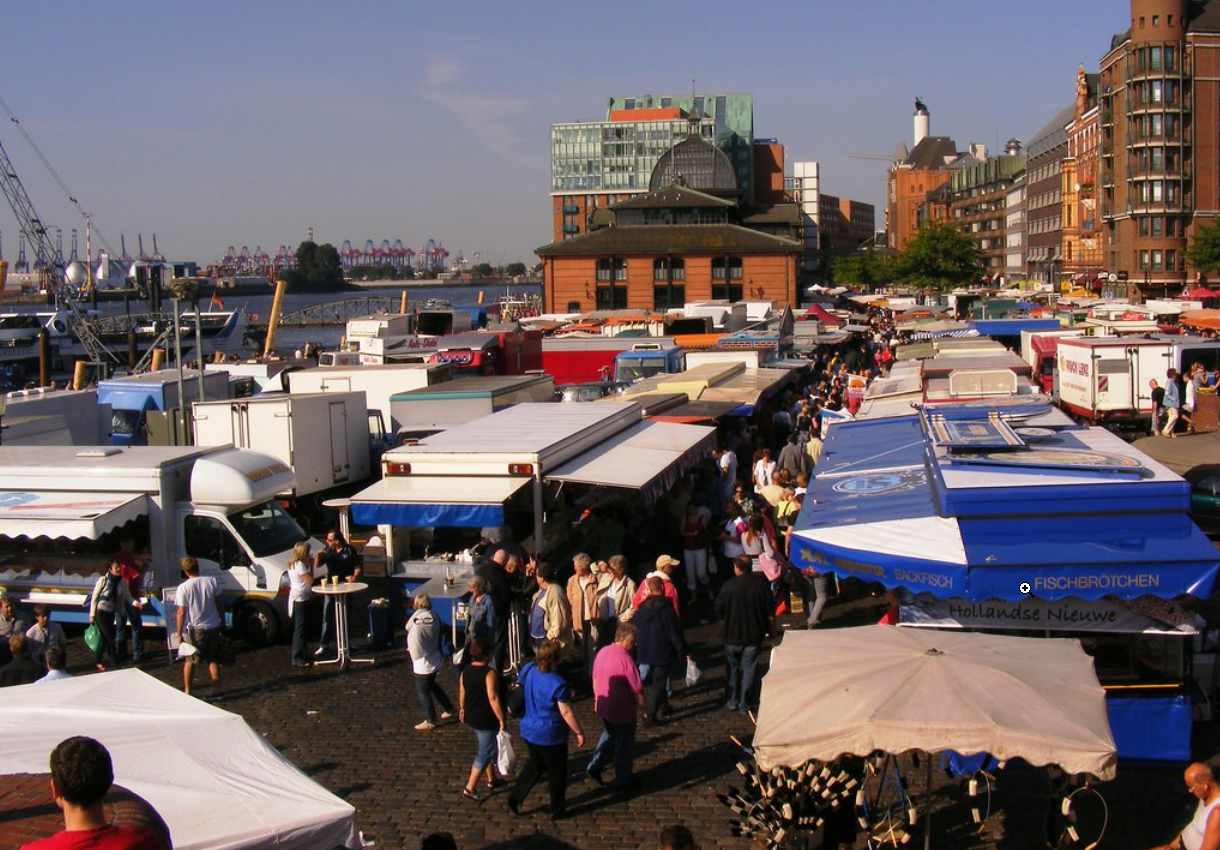 an image of fish market in hamburg