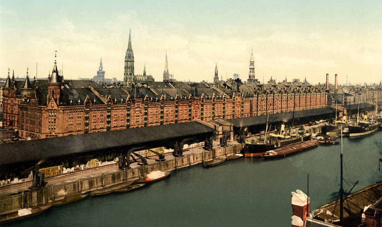 Brick warehouses and canals in Speicherstadt